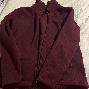 The North Face Burgundy Zip Up Sweater Fleece
